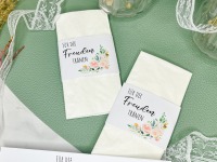 DIY Freudentränen Banderole für Taschentücher weiß im Blumen Stil