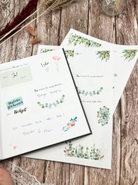 32 Gästebuchaufkleber - Eukalyptusstil - perfekt zur Hochzeit 3