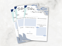 Gästebuchkarten Kommunion / Konfirmation in blau 2