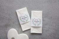 DIY Freudentränen Banderole für Taschentücher weiß im Eukalyptus Stil 2
