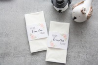 DIY Freudentränen Banderole für Taschentücher weiß mit Rosen 2