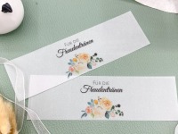 DIY Freudentränen Banderole für Taschentücher transparent mit Blumenbouquet 4