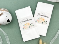 DIY Freudentränen Banderole für Taschentücher transparent mit Blumenbouquet