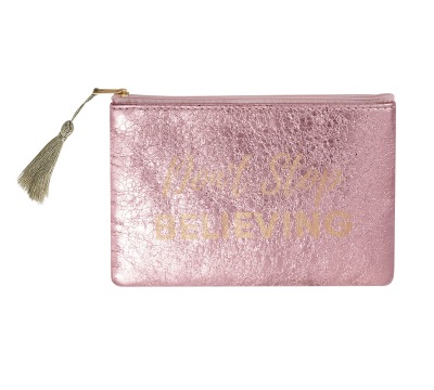 Metallic Tasche Dont stop believing - pink