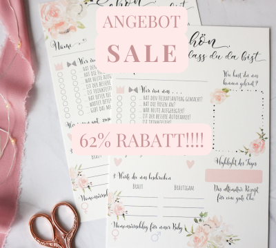 Gästebuchkarten Rosen - 75 Stk im Angebot Achtung: DIN A4