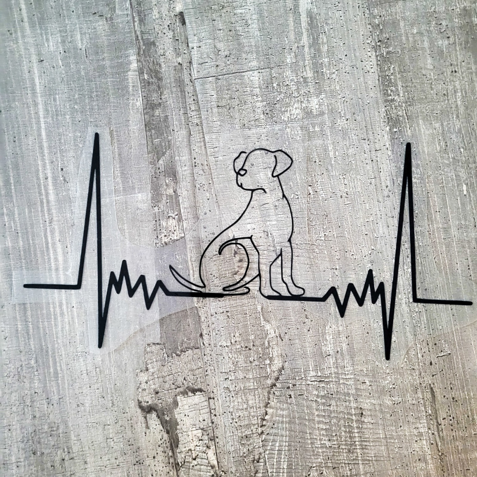 Bügelbild Herzschlag Hund, Hundeherzschlag, Hundebesitzer 2