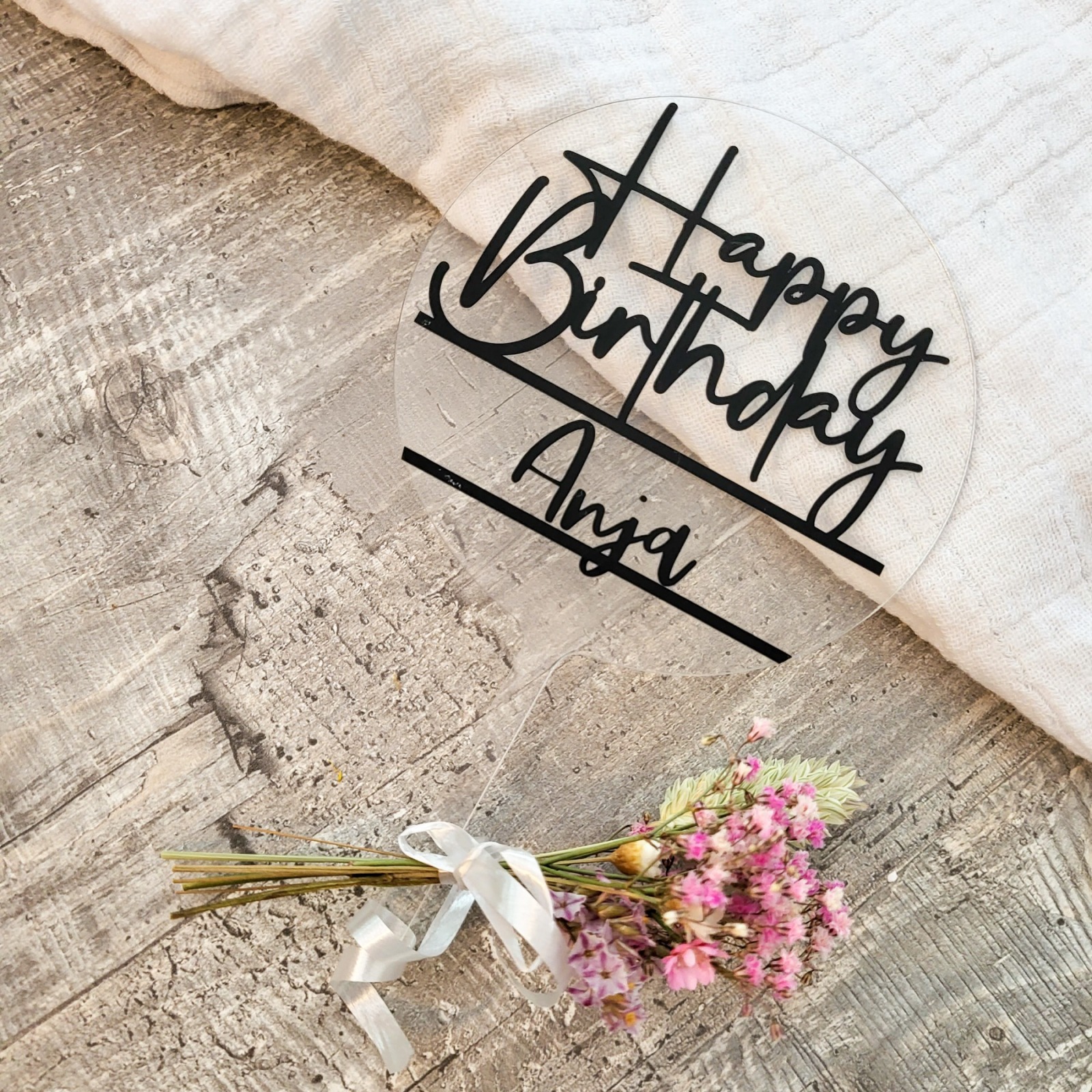 Cake Topper personalisiert zum Geburtstag, Taufe, Hochzeit, Babyshower, Konfirmation, Kommunion