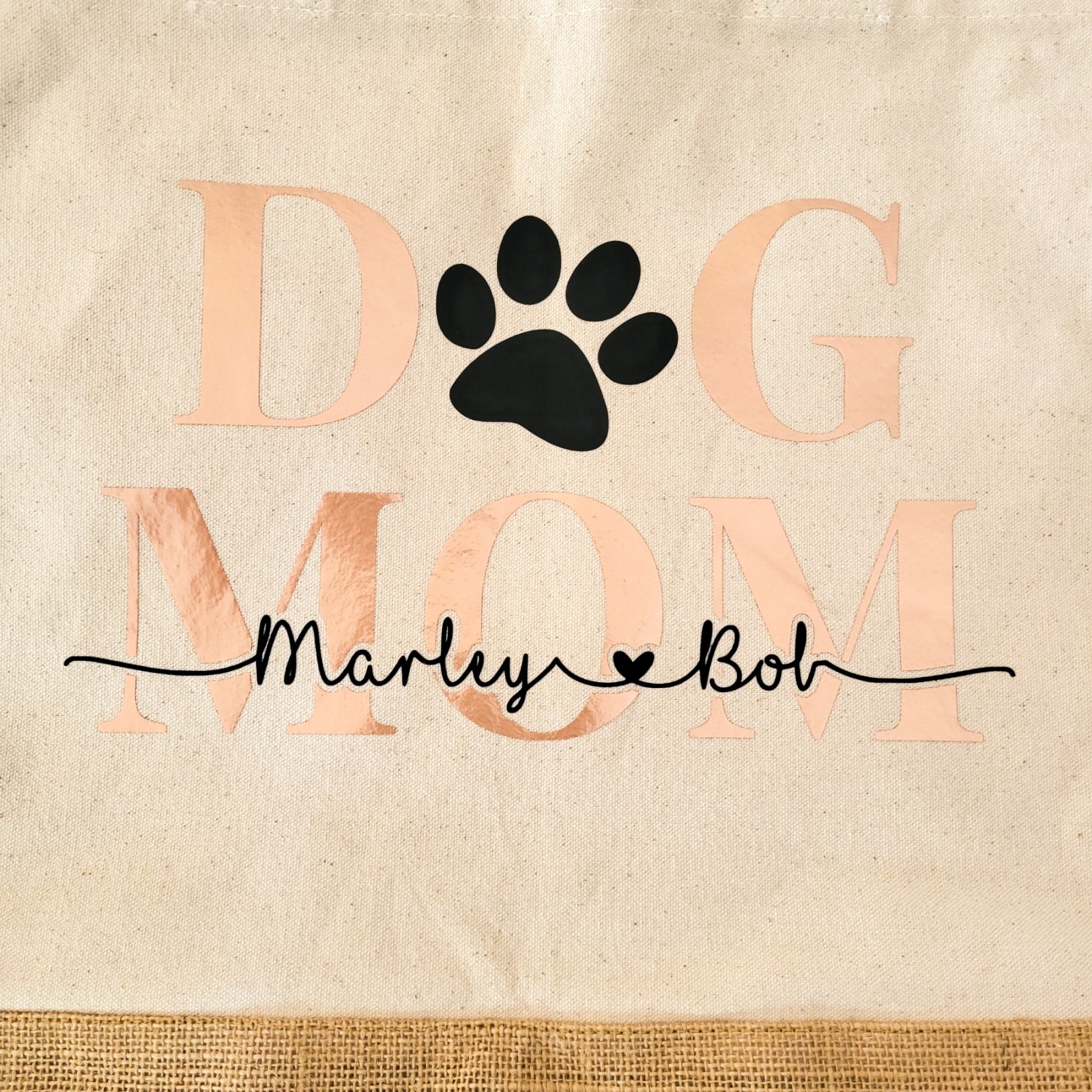 Personalisierte Jute-Shopper Dogmom, Hundemama, Geschenk für Hundeliebhaber 2