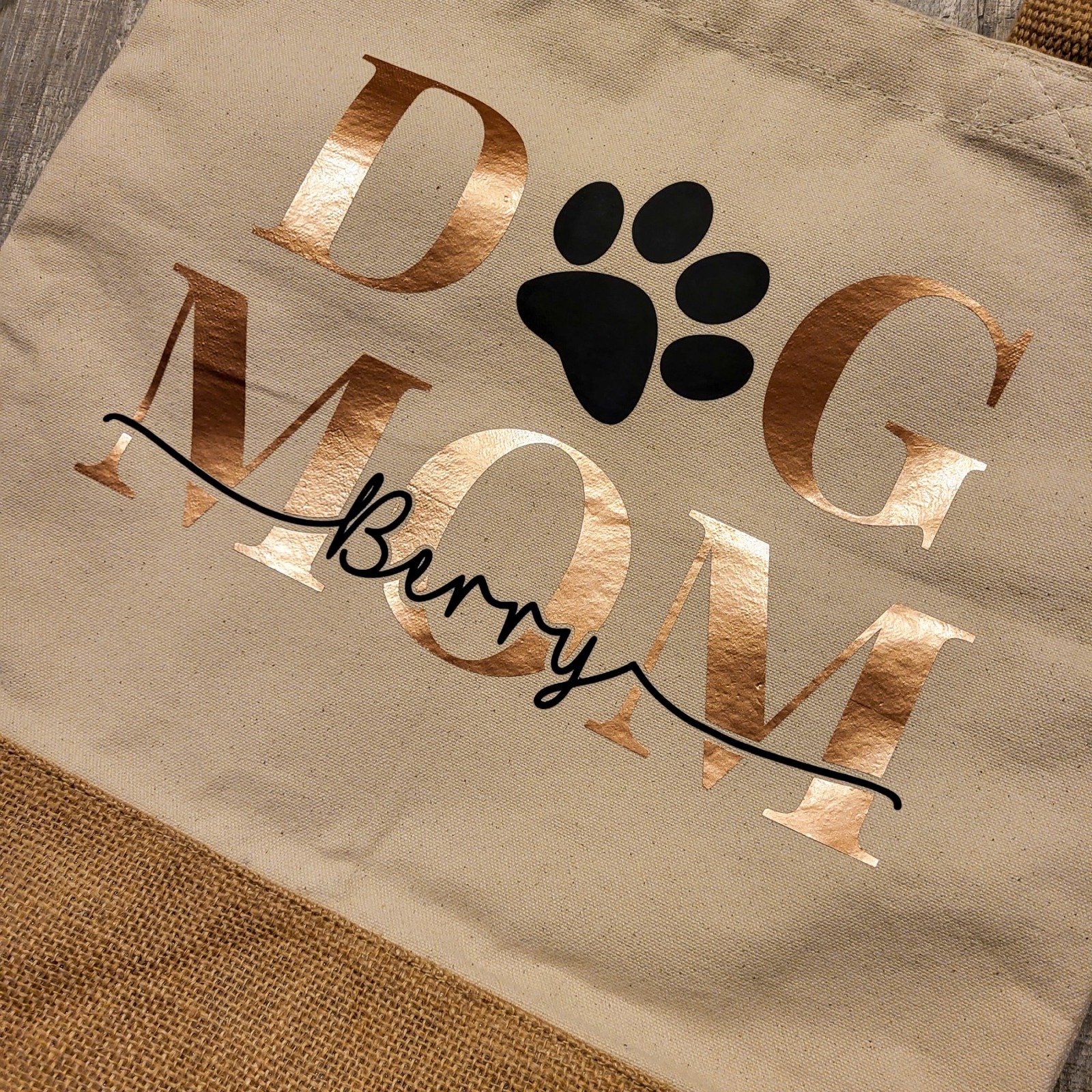 Personalisierte Jute-Shopper Dogmom, Hundemama, Geschenk für Hundeliebhaber 3