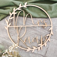 Holzschild für Hochzeit, Dekoanhänger Mr Mrs Braut Bräutigam personalisiert, Mr &amp; Mrs