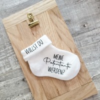 Baby Socke Patentante fragen | Patenonkel fragen | Schwangerschaft verkünden 3