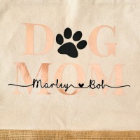 Personalisierte Jute-Shopper Dogmom, Hundemama, Geschenk für Hundeliebhaber 2