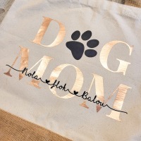 Personalisierte Jute-Shopper Dogmom, Hundemama, Geschenk für Hundeliebhaber 4