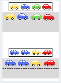 PDF: Lernspiel Farbe und Richtung mit Autos 2