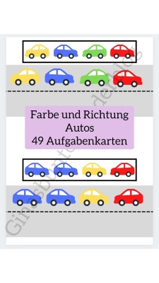 PDF: Lernspiel Farbe und Richtung mit Autos
