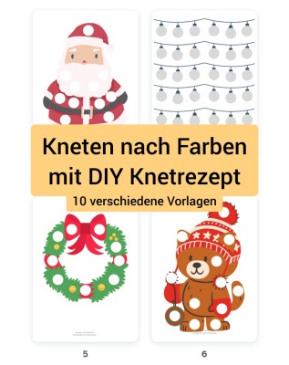 PDF: Kneten nach Farben 10 Vorlagen Weihnachten