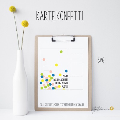 Karte Konfetti - Plotterdatei SVG