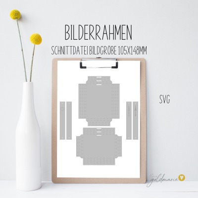 Bilderrahmen 105x148 mm mit Aufhänger - Plotterdatei SVG