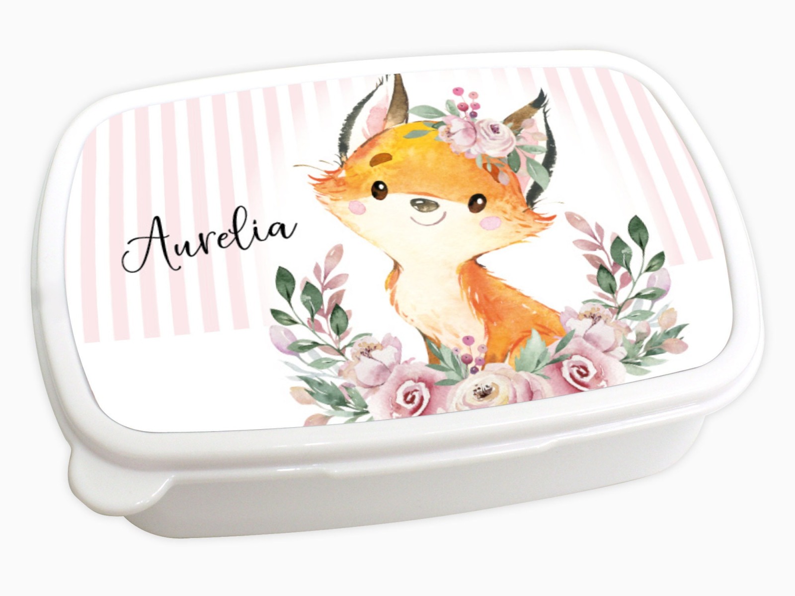 Brotdose Brotbox Lunchbox personalisiert Fuchs rosa 2