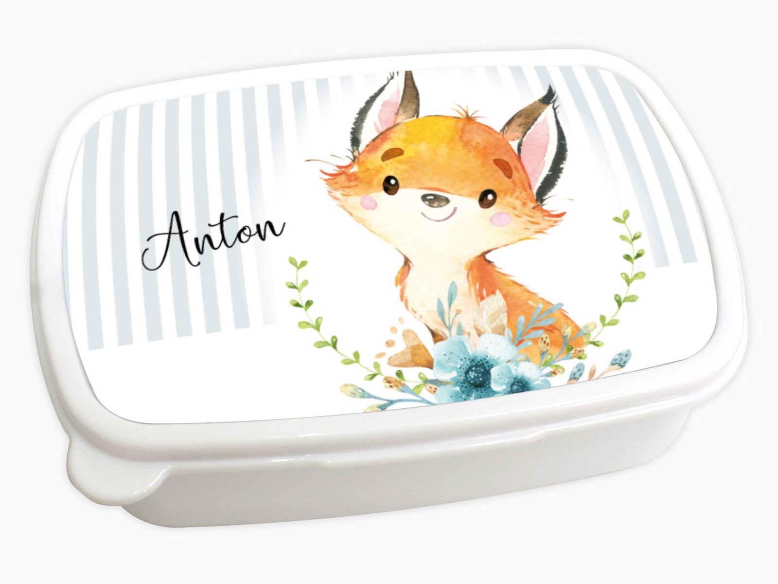 Brotdose Brotbox Lunchbox personalisiert Fuchs blau 2
