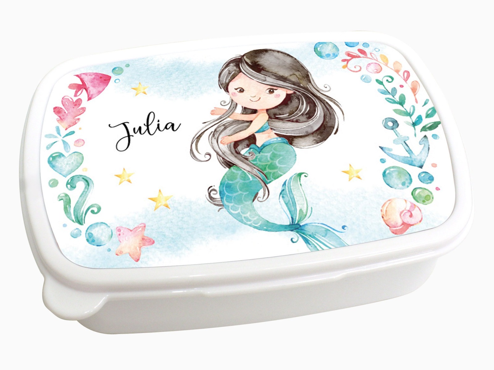 Brotdose Brotbox Lunchbox personalisiert Aquarell Meerjungfrau 2