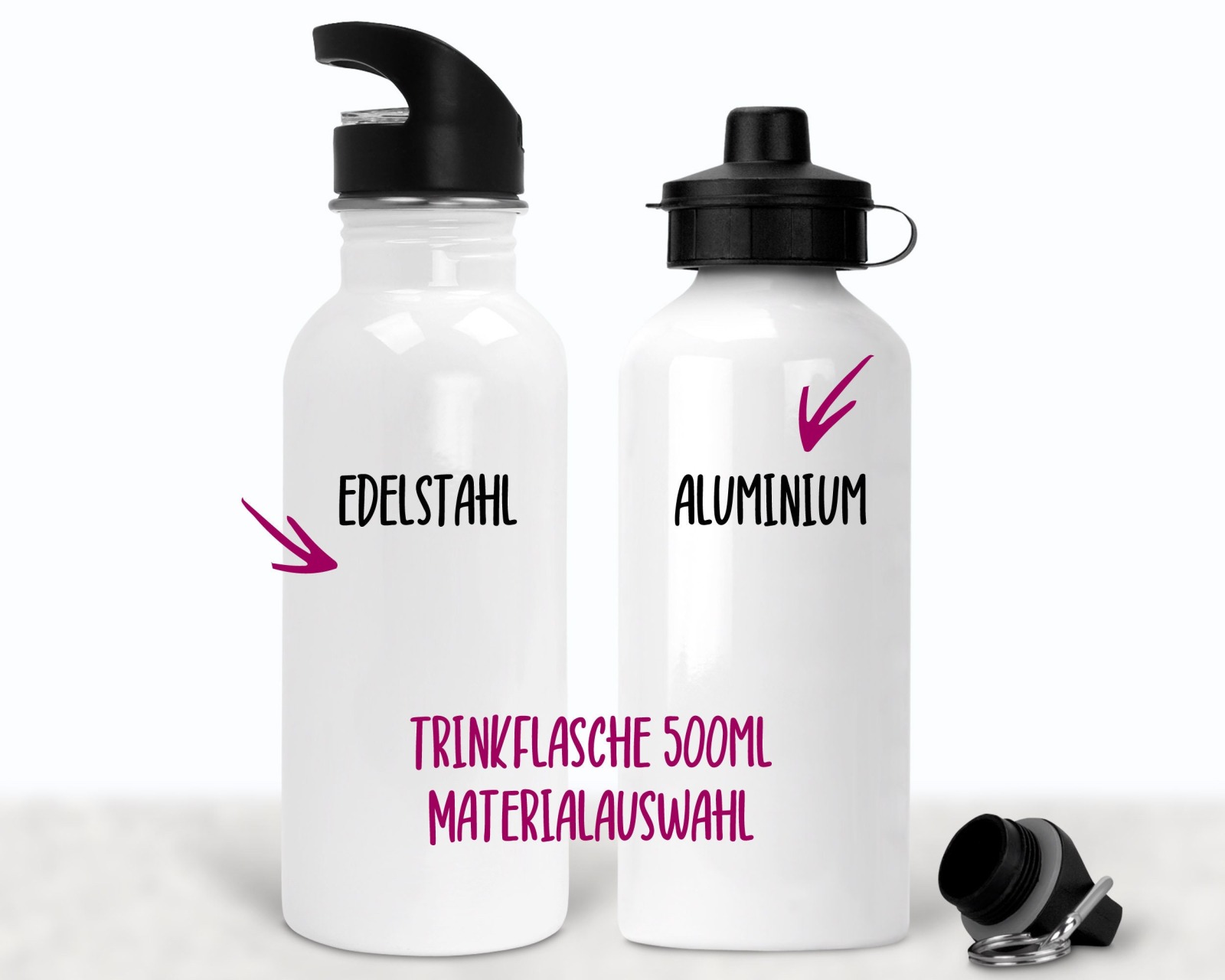 Flasche Trinkflasche personalisiert, Aquarell Einhorn Pastell 2