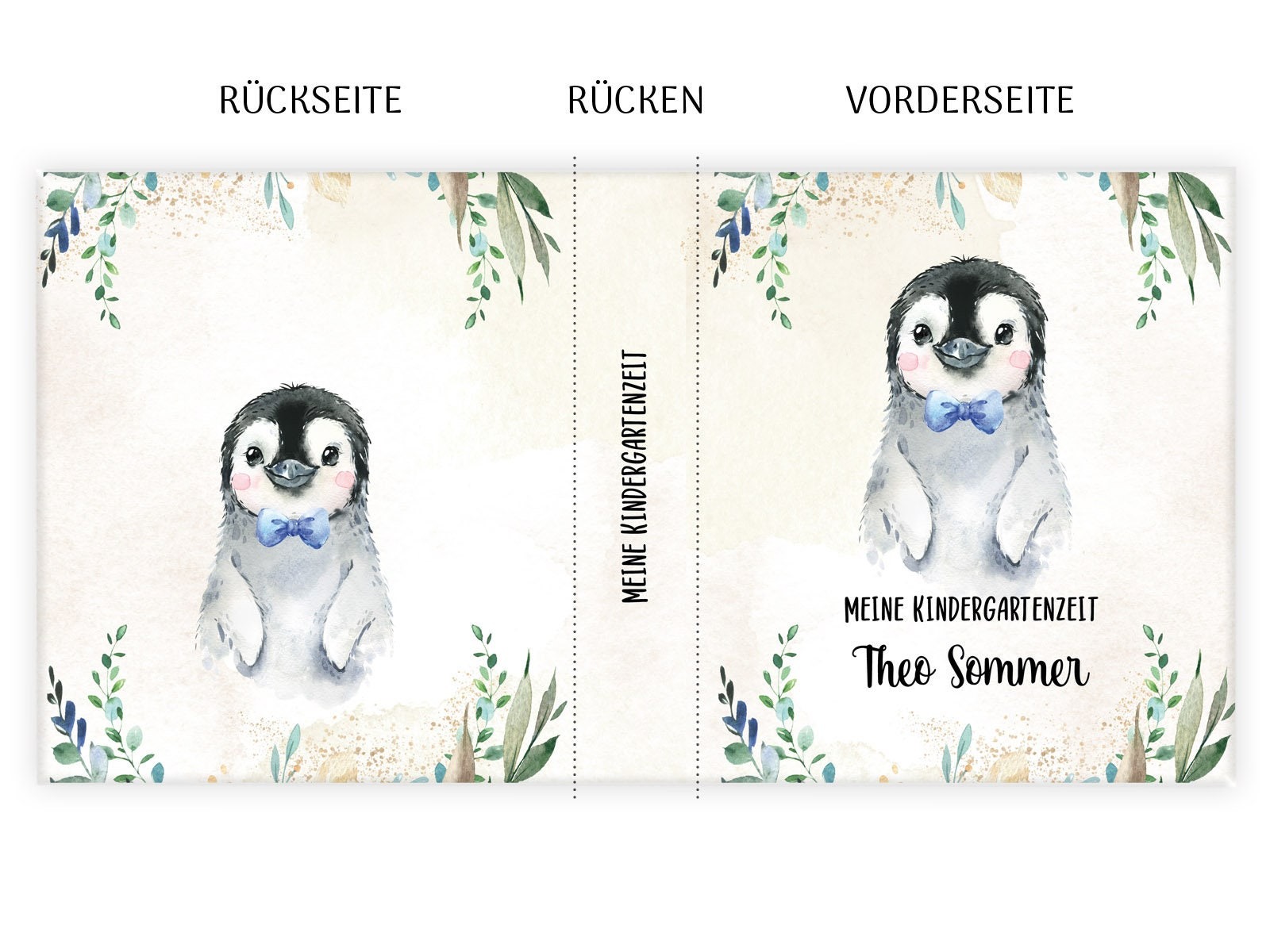 Ordner personalisiert Kindergartenordner Pinguin Jungs 3