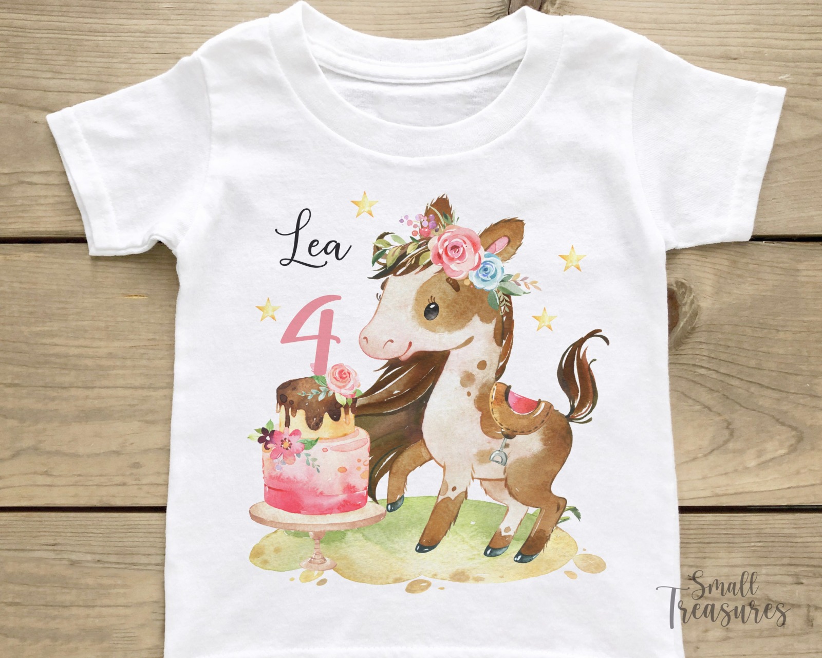 Geburtstagsshirt personalisiert Geburtstag Mädchen Pferd Pony T-Shirt TShirt
