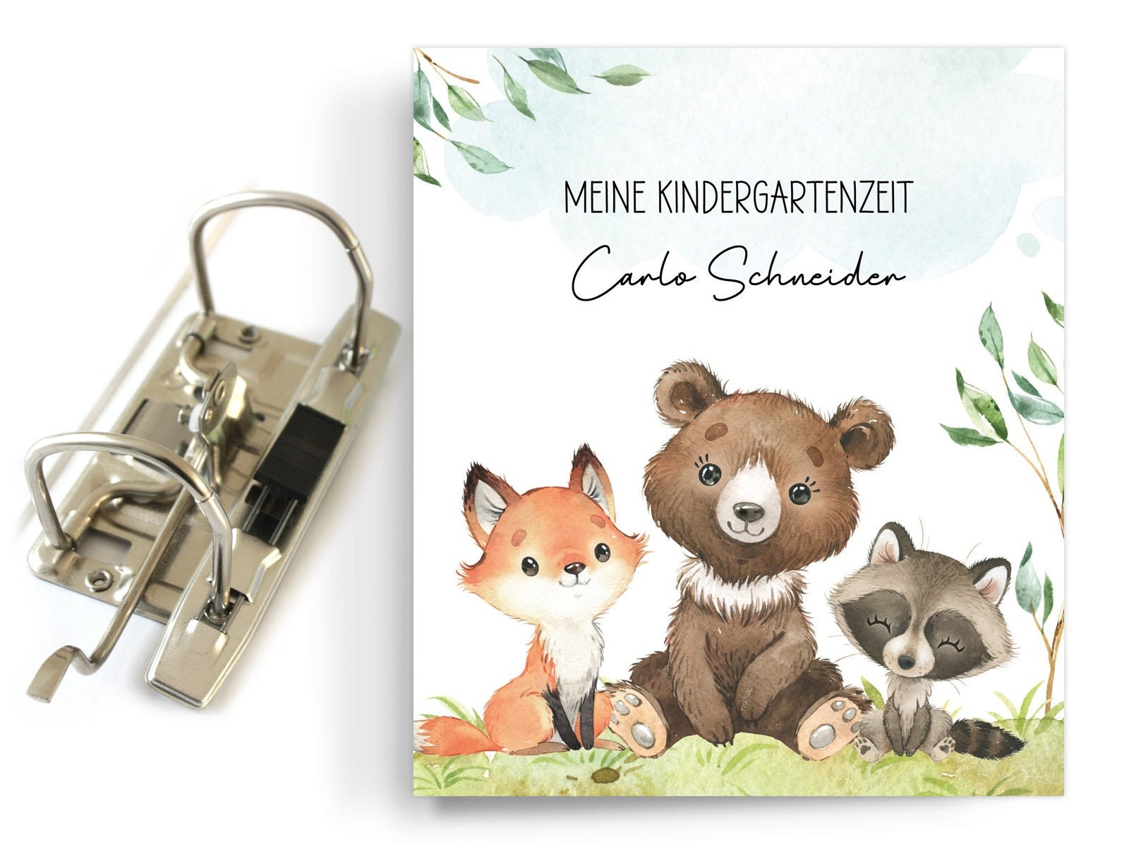 Ordner personalisiert Kindergartenordner Waldtiere Bär Fuchs 2