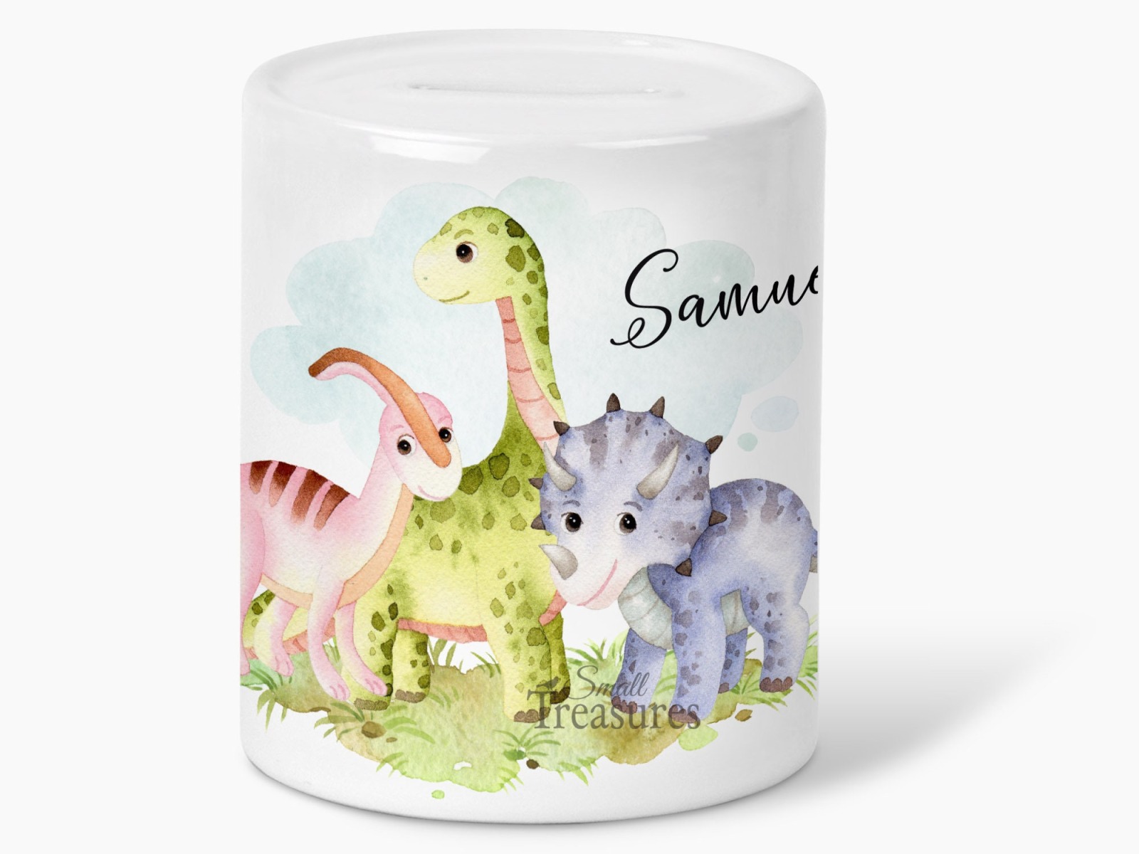 Spardose mit Name personalisiert Dinos Dinosaurier 2