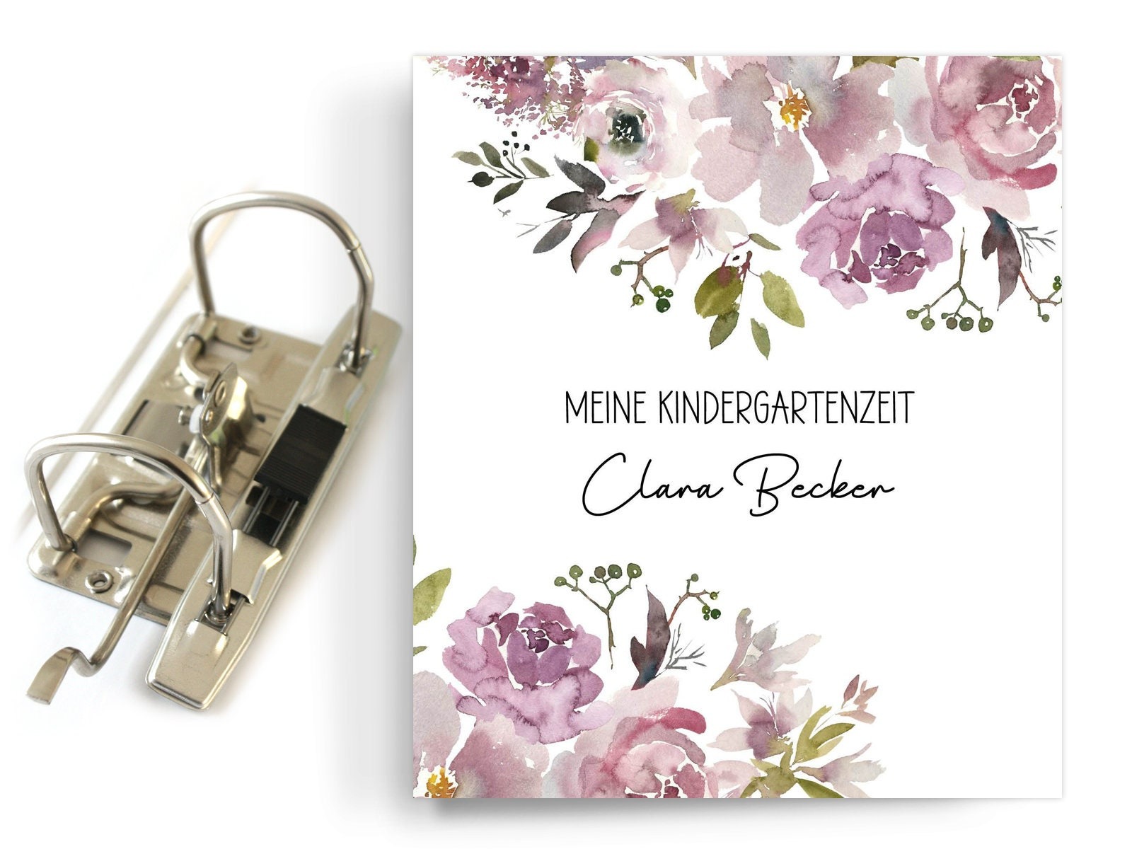 Ordner personalisiert Kindergartenordner Blumen Floral 2