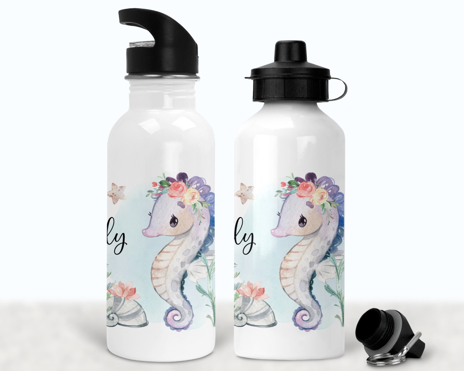 Flasche Trinkflasche personalisiert Seepferdchen