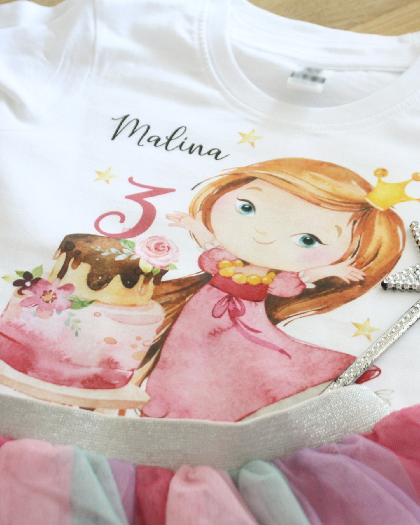 Geburtstagsshirt personalisiert, Geburtstag Mädchen Prinzessin T-Shirt TShirt 4
