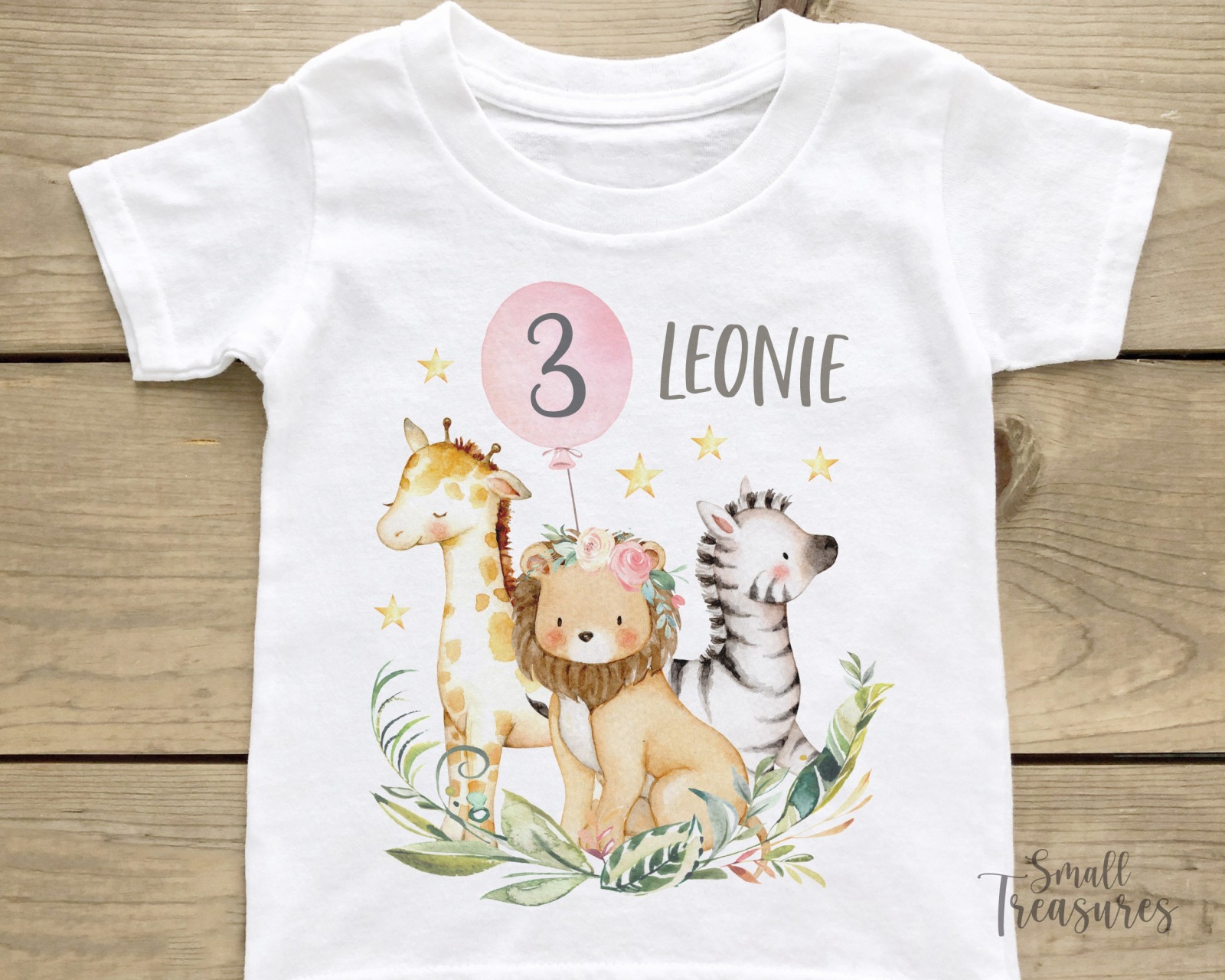 Geburtstagsshirt personalisiert Dschungel Mädchen T-Shirt