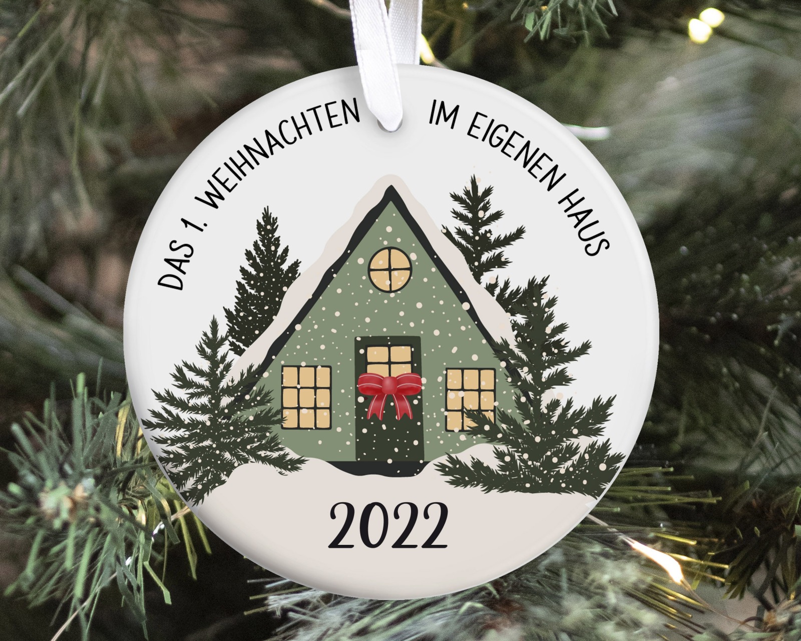 Weihnachtsanhänger personalisierter Hausbau Eigenheim Umzug Einzug Weihnachtsdeko