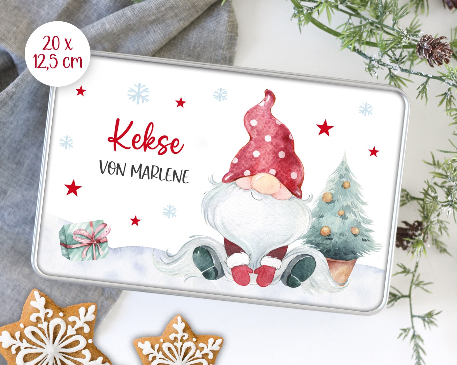 Keksdose für Kinder Weihnachten mit Name personalisiert