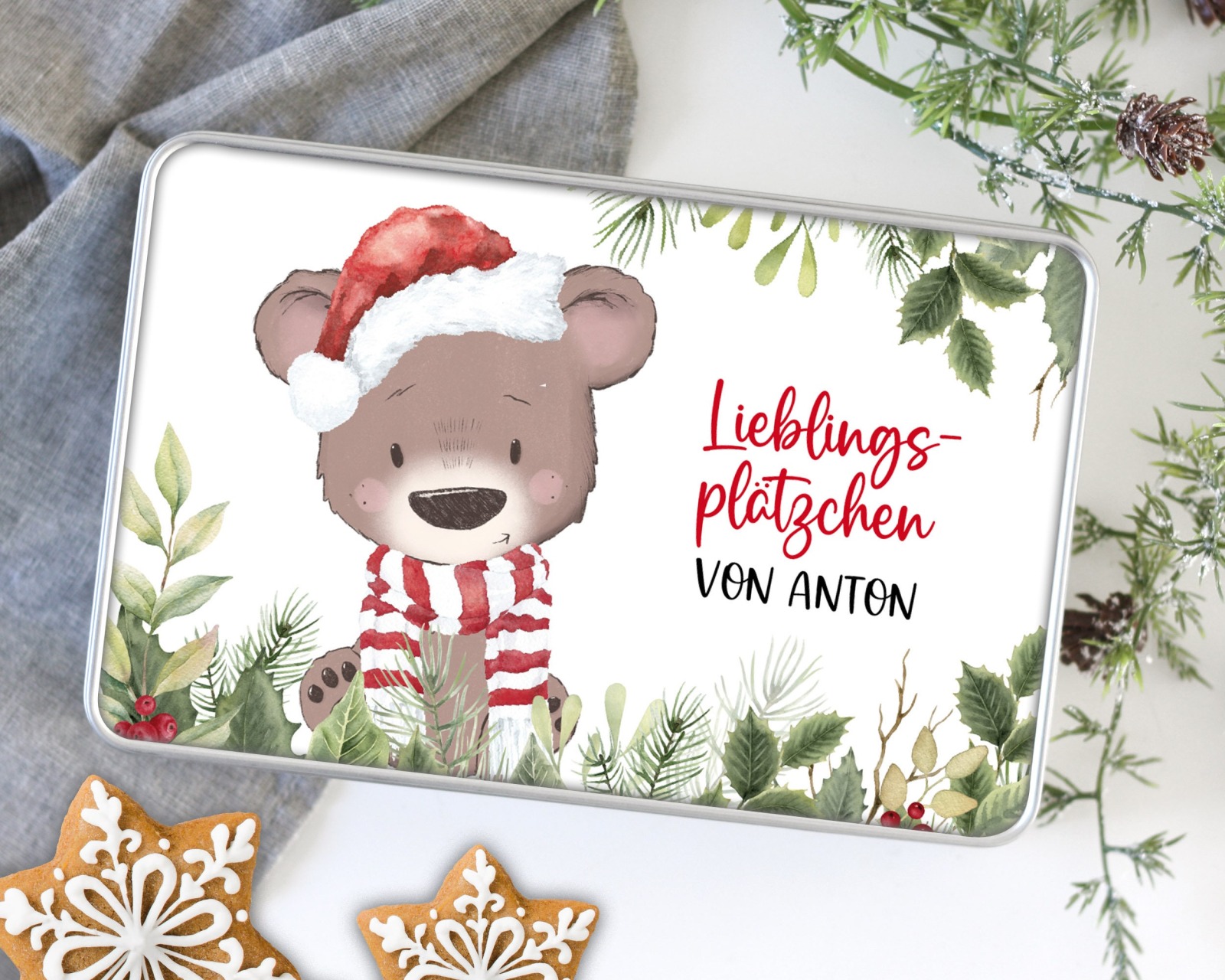 Keksdose für Kinder Weihnachten mit Name personalisiert 2