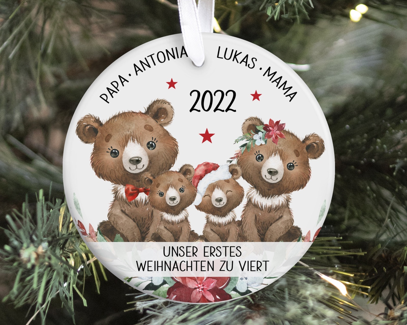 Anhänger Weihnachten personalisiert erstes Weihnachten Bären Familie 2