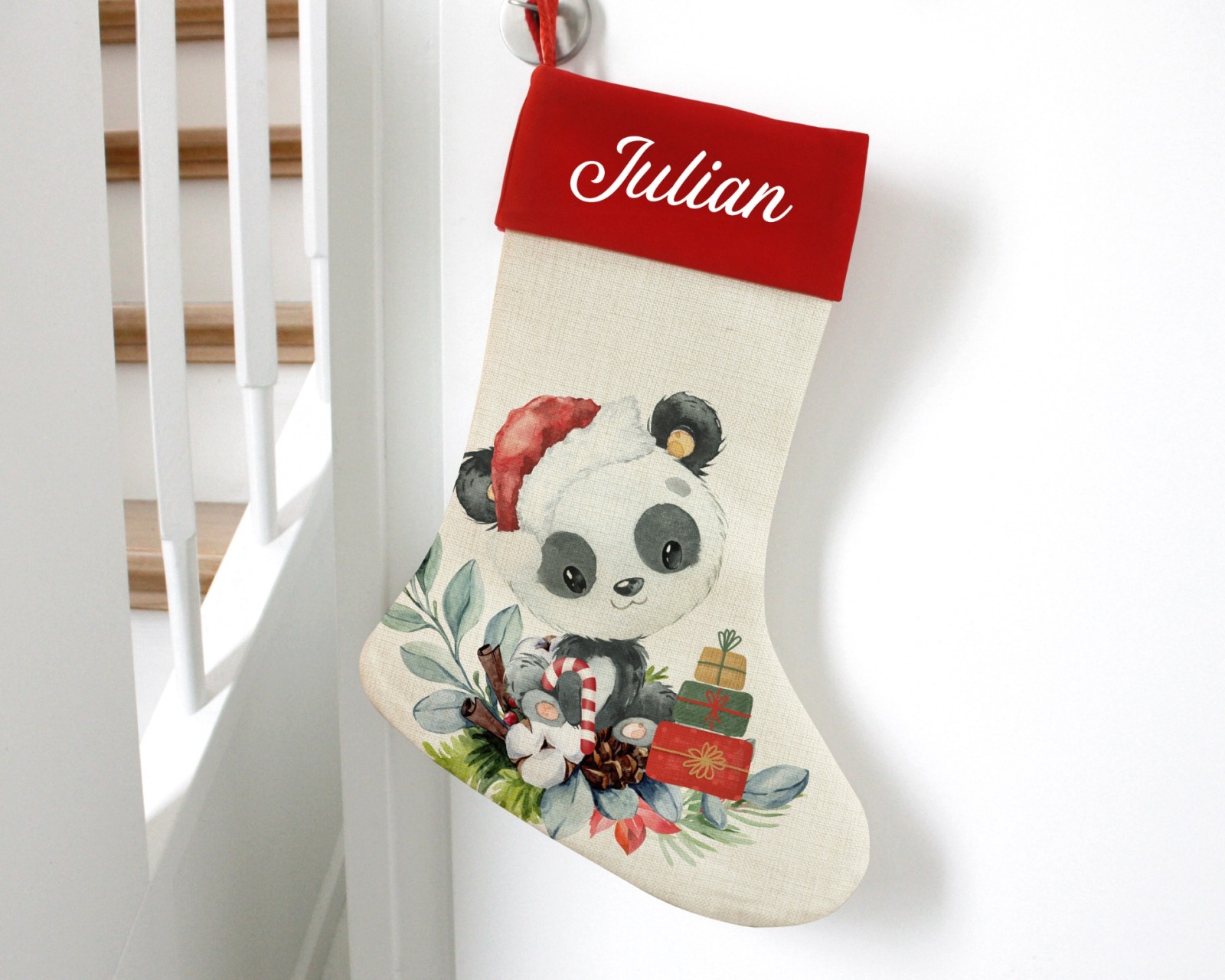 Nikolausstrumpf Panda Geschenkverpackung Weihnachtsstrumpf Nikolausstiefel