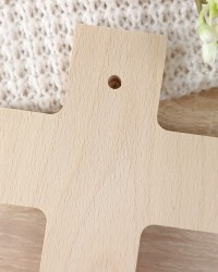 Taufkreuz Holzkreuz für Kinder, personalisiert Blätter 3