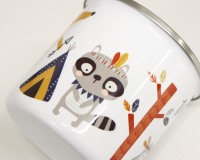 Tasse Kindertasse Emaille Kunststoff Keramik Becher personalisiert, skandinavisch Indianer 7