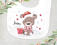 Lätzchen Weihnachten personalisiert mit Name, Mein erstes Weihnachten, Weihnachtsgeschenk Baby