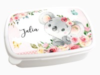 Brotdose Brotbox Lunchbox personalisiert, Aquarell Koala Blumen 2