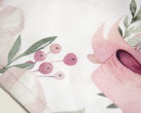 Tischset Platzset Textil mit Namen personalisiert, Aquarell Pinguin Blumen 2