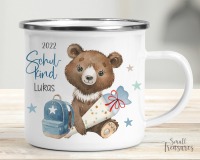 Tasse zur Einschulung mit Name Geschenkidee Bär