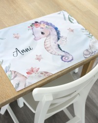 Tischset Platzset Textil mit Namen personalisiert Seepferdchen 2