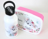 Brotdose Brotbox Lunchbox personalisiert, Aquarell Koala Blumen 3