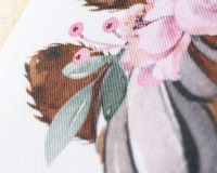 Tischset Platzset Textil mit Namen personalisiert, Aquarell Pferd Pony Blumen 5