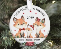 Anhänger Weihnachten personalisiert erstes Weihnachten Fuchs Familie