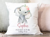 Kissen Bezug Namenskissen Geburt Geschenk personalisiert Elefant 2